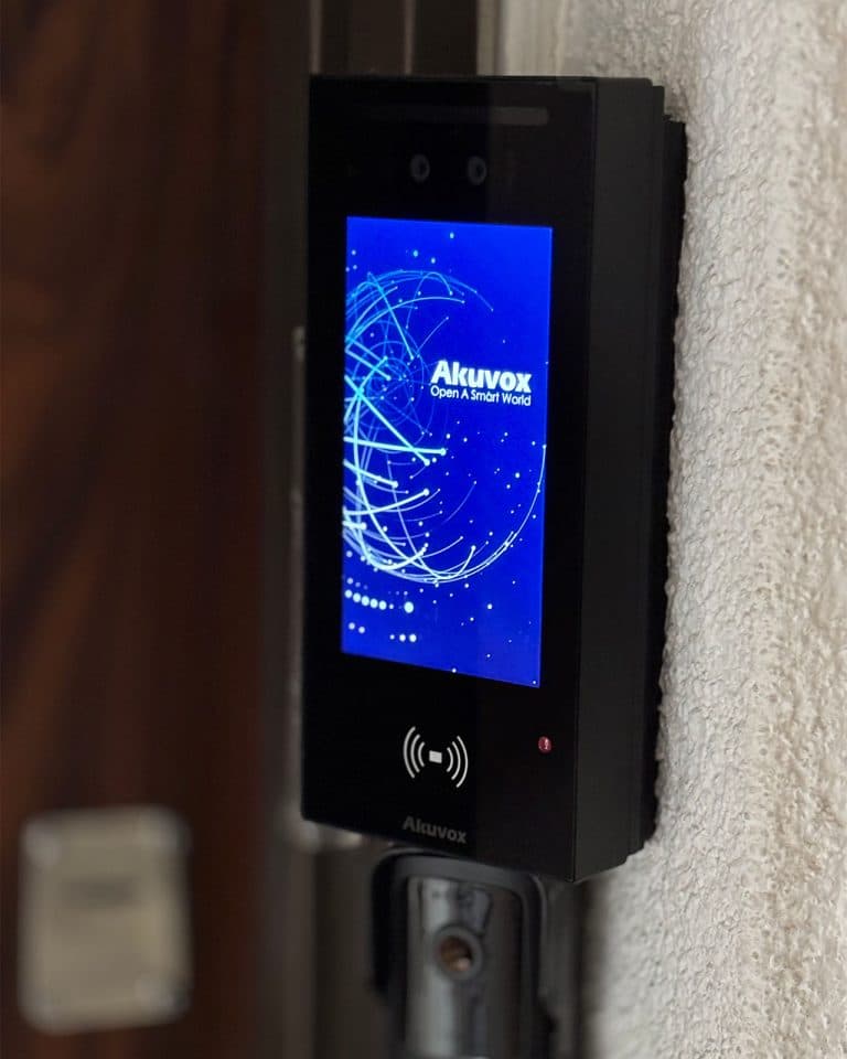 akuvox-face-recognition-installed-door-home